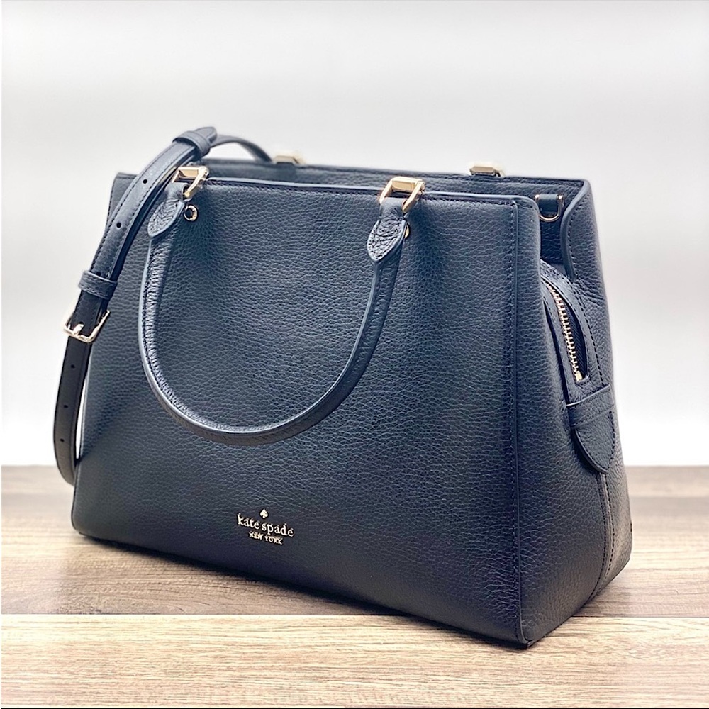 Kate Spade Leila Medium Satchel Crossbody Black